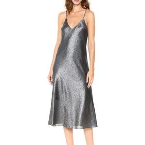 Shimmery metallic slip dress